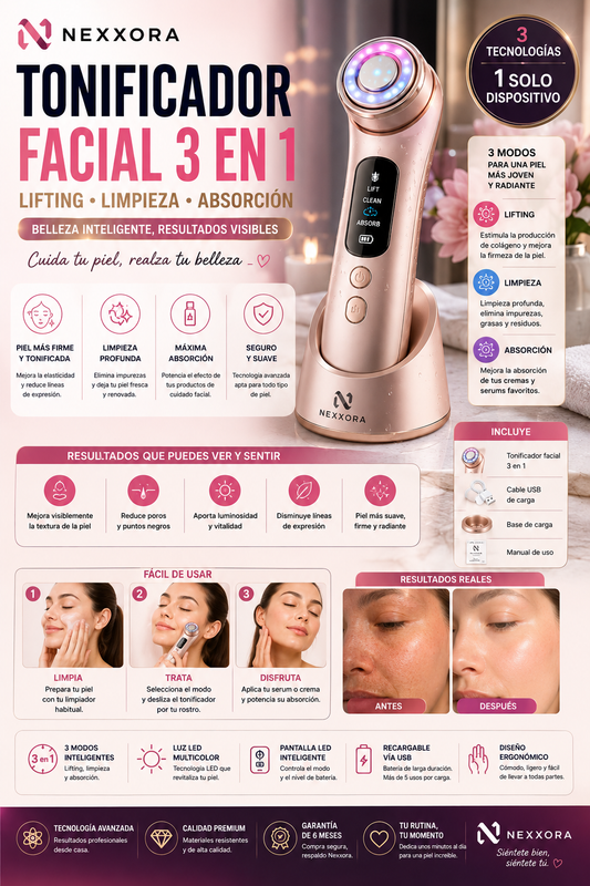 tonificador facial 3 en 1